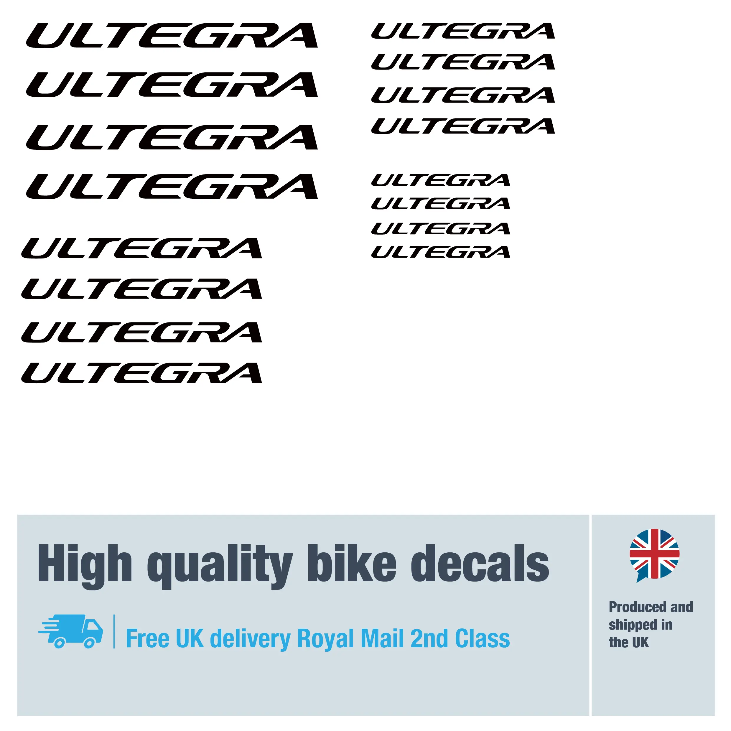 Ultegra bike decal set. Replacement vinyl stickers for Ultegra
