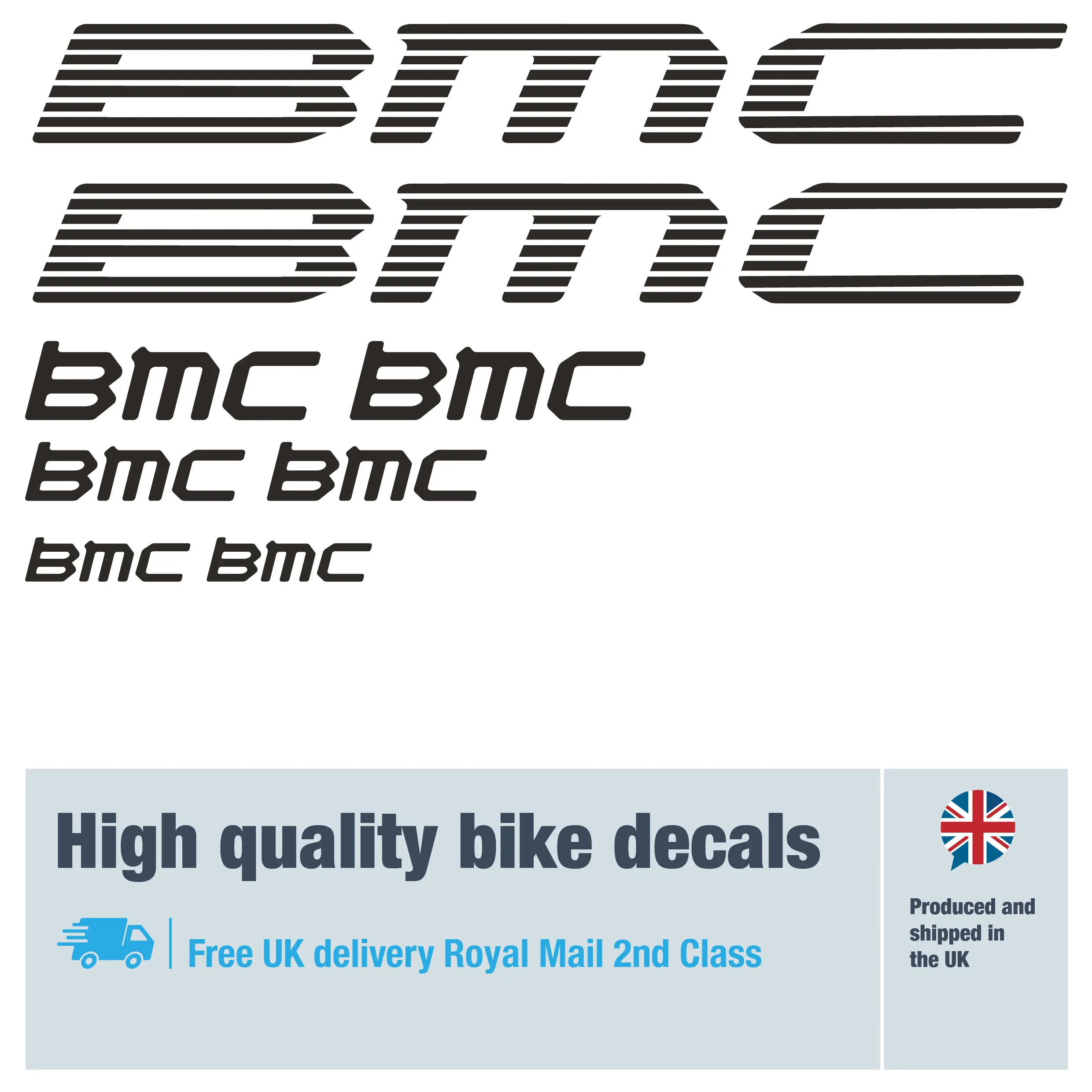 BMC ruled bike decal set. Replacement vinyl stickers for BMC frames