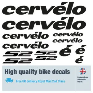 Cervelo S2 new bike decals. Replacement vinyl stickers for Cervelo frames