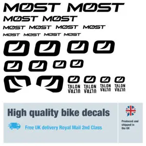 Most bike decal set in black. Replacement vinyl stickers for PInarello bike frames.