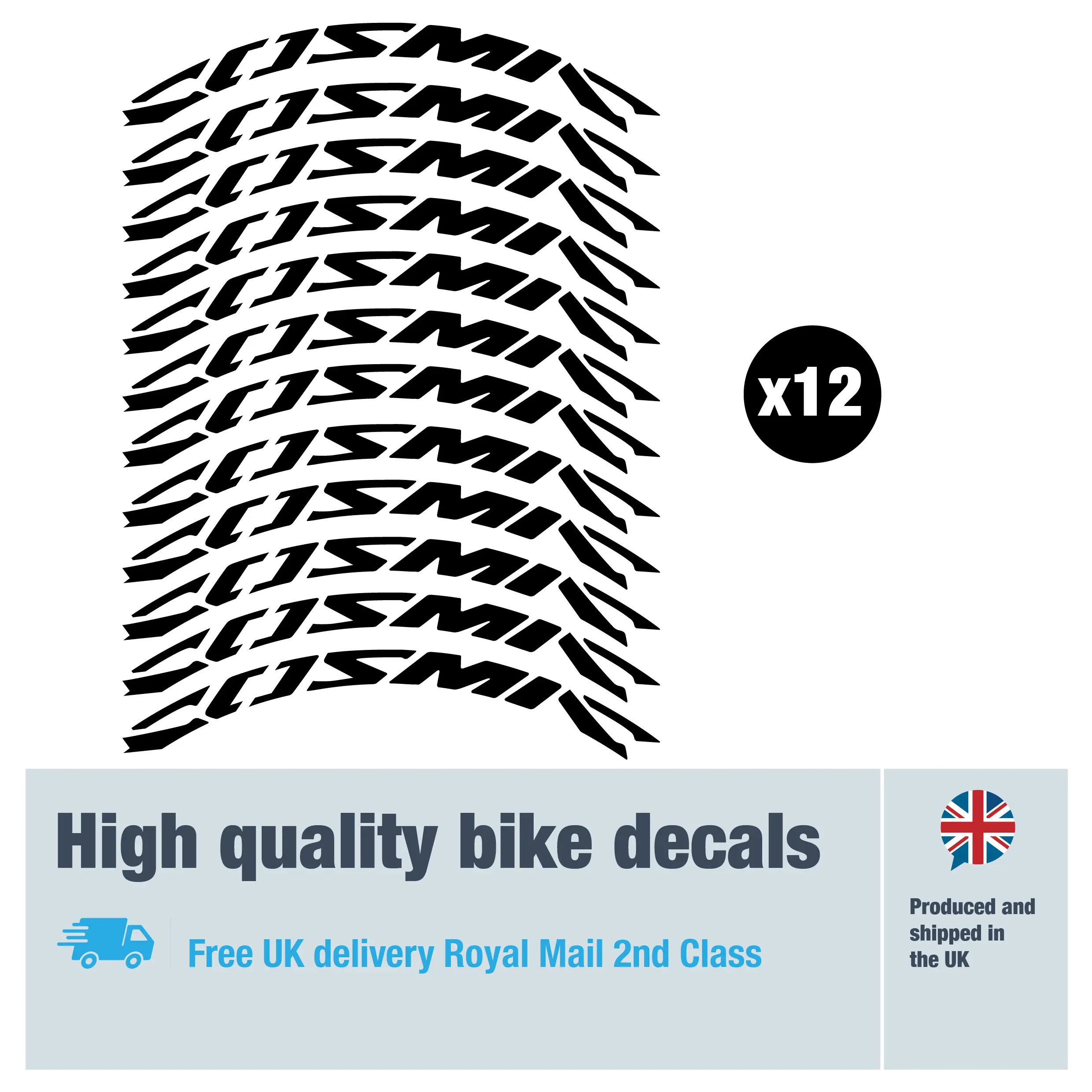 Cosmic wheel decal set. x12 Replacement vinyl stickers for Cosmic wheels