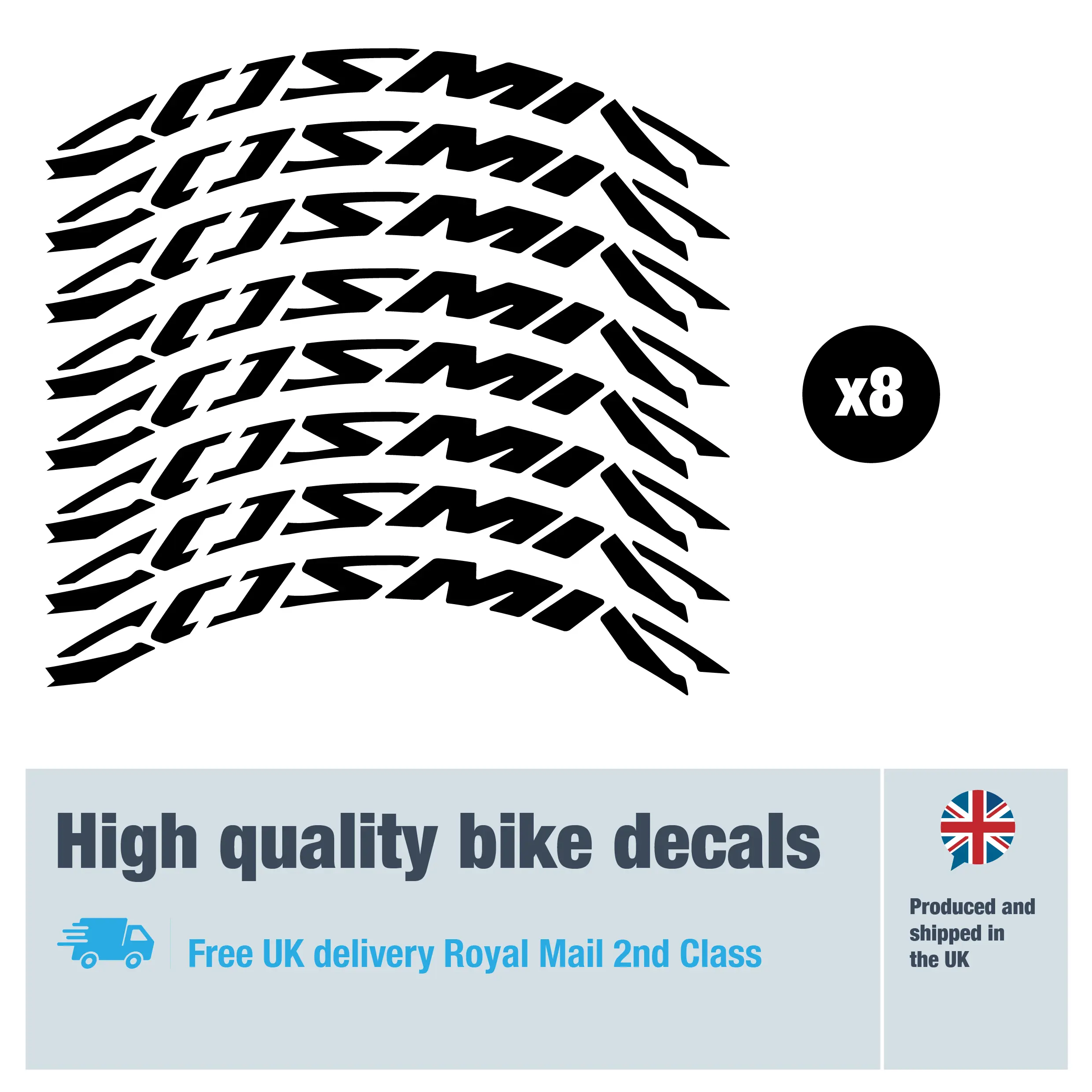 Cosmic wheel decal set. x8 Replacement vinyl stickers for Cosmic wheels