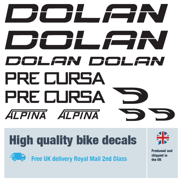Dolan Pre Cursa Replacement vinyl stickers for Dolan frames