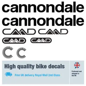 Cannondale CAAD14 bike decal set in black. Replacement vinyl stickers for Cannondale frames.