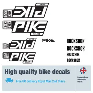 Rockshox Pike Select Blocked fork decal set. Replacement vinyl stickers for Rockshox forks