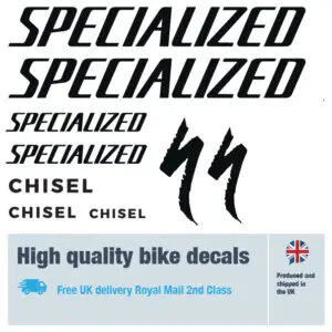 Specialized Chisel bike decal set. Replacement vinyl stickers for Specialized bike frames.