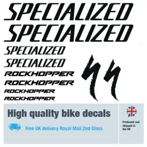 Specialized Rockhopper bike decal set. Replacement vinyl stickers for Specialized bike frames.