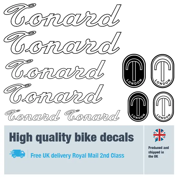 Tonard bike decal set. Replacement vinyl stickers for Large Scott bike frames.