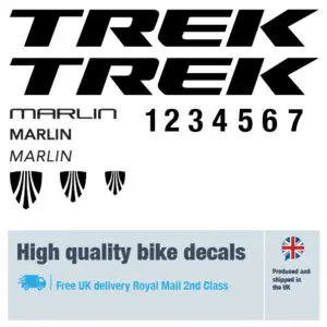 Trek Marlin solid bike decal set. Replacement vinyl stickers for Trek bike frames.