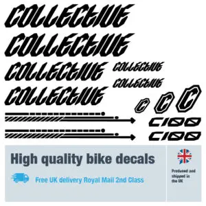 Collective C100 new bike decal set. Replacement vinyl stickers for Collective frames.