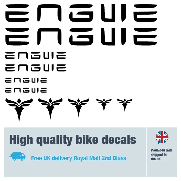 Engwe bike decal set. Replacement vinyl stickers for Engwe bike frames.