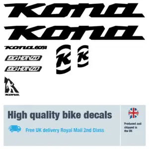 Kona Big Honzo bike decal set. Replacement vinyl stickers for Kona bike frames.