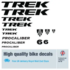 Trek Procaliber bike decal set. Replacement vinyl stickers for TREK frames.