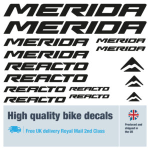 Merida Reacto bike decals labels with free bike protection (30 pack) - 20+ colours