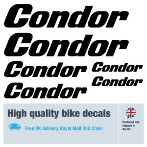 Condor bike decals labels with free bike protection (26 pack) - 20+ colours