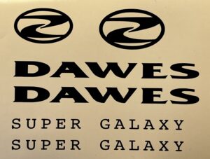 DAWES Super Galaxy 1 bike decals labels with free bike protection (28 pack) - 20+ colours