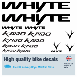 Whyte 2024 KADO bike decals labels with free bike protection (30 pack) - 20+ colours