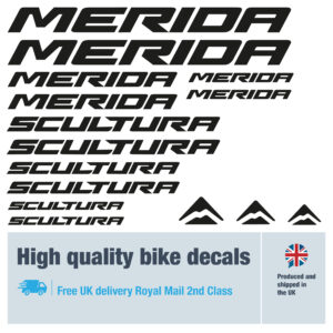 Merida Scultura bike decals labels with free bike protection (30 pack) - 20+ colours