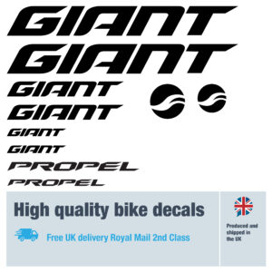 Giant PROPEL bike decals labels with free bike protection (24 pack) - 20+ colours