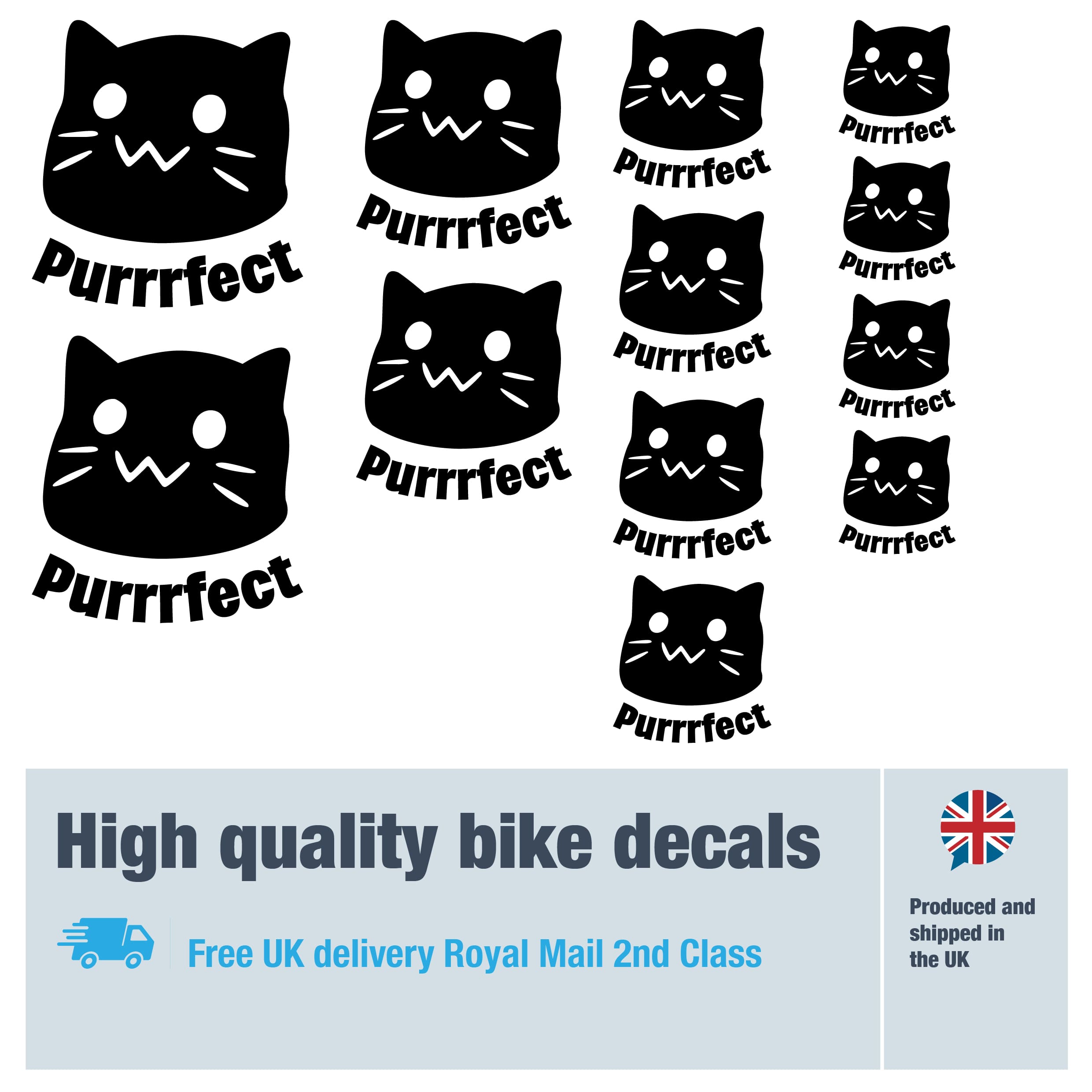 Blobcat decal set 4 sizes and 3 designs and 20 colour options | Decalzone